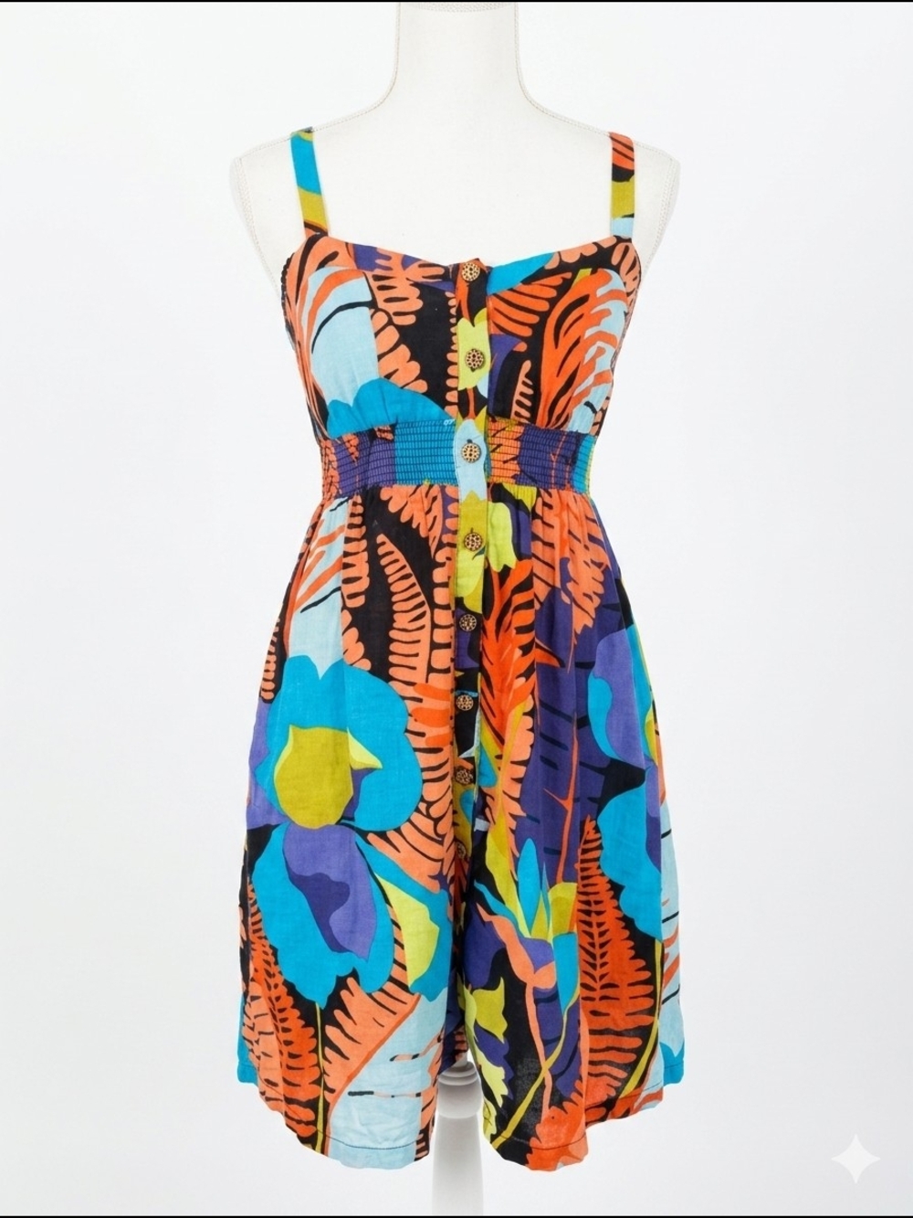 Tropical Print Sundress - Multicolor